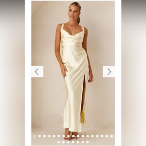 Yellow satin bridesmaid dress size